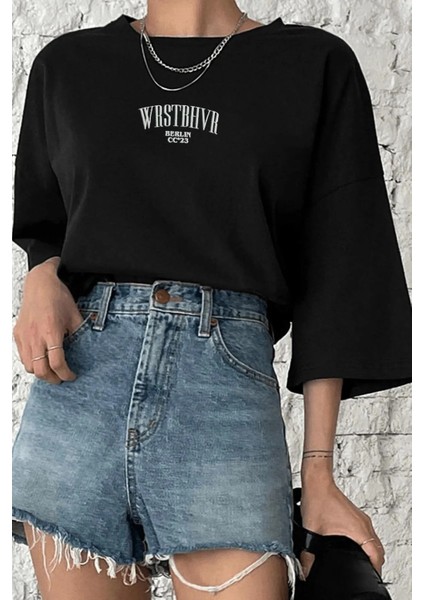 Büyük Beden Dont Baskılı Unisex Bisiklet Yaka Oversize T-Shirt fırsatları
