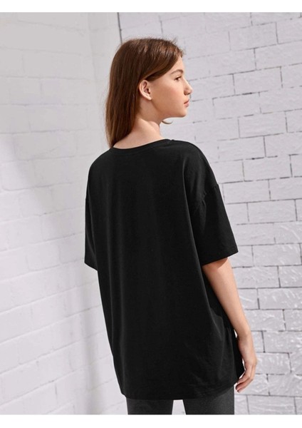 Kids Siyah San Francisco Usa Baskılı Oversize Bisiklet Yaka Çocuk T-Shirt fiyatları