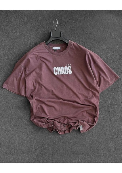 Chaos *** Sick Baskılı Oversize Bisiklet Yaka Tshirt fiyatları