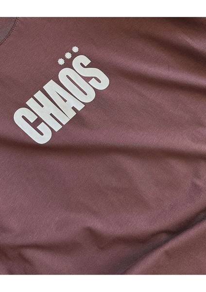 Chaos *** Sick Baskılı Oversize Bisiklet Yaka Tshirt modelleri