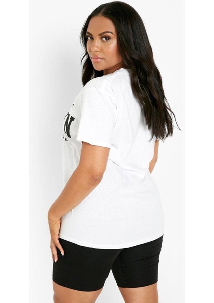 Usa Brooklyn New York Baskılı Oversize T-Shirt fiyatları