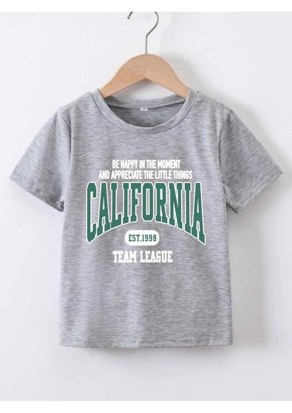 Be Happy California Baskılı Oversize Unisex T-Shirt