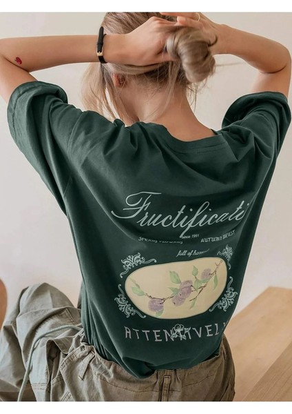 Fructification Baskılı Oversize T-Shirt modelleri