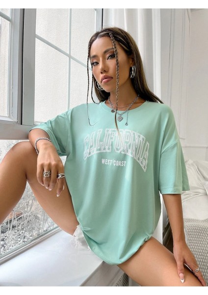 Büyük Beden Özel Tasarım California West Coast Baskılı 2023 Yaz Sezonu Oversize T-Shirt modelleri