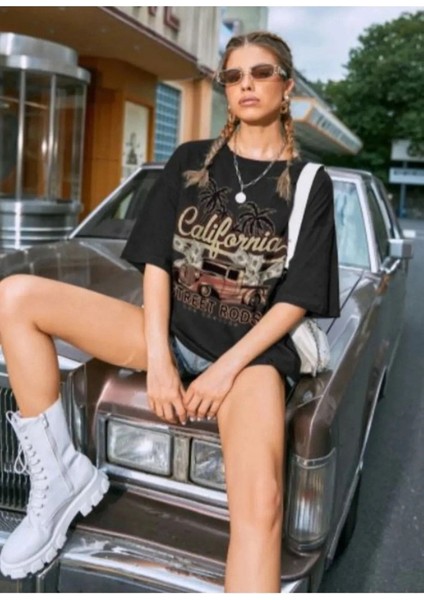 California Street Rods Baskılı Overisze Unisex T-Shirt fiyatları