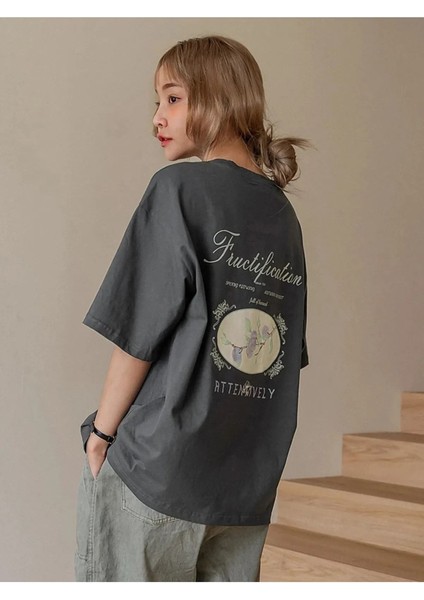 Fructification Baskılı Oversize T-Shirt