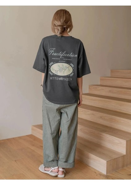 Fructification Baskılı Oversize T-Shirt modelleri