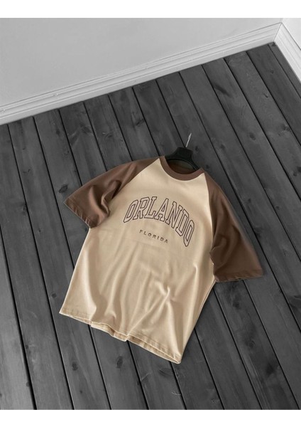 Orlando Florida Baskılı Bej Oversize T-Shirt fiyatları