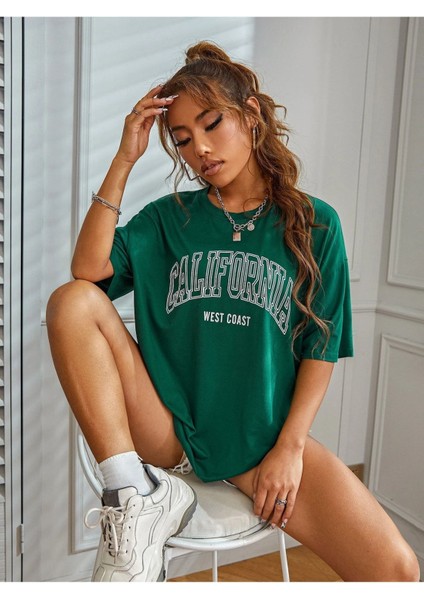 Özel Tasarım California West Coast Baskılı 2023 Oversize T-Shirt indirimleri