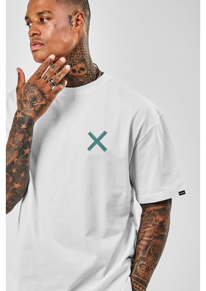 Oversize Be Contrary Baskılı Beyaz T-Shirt. fiyatları
