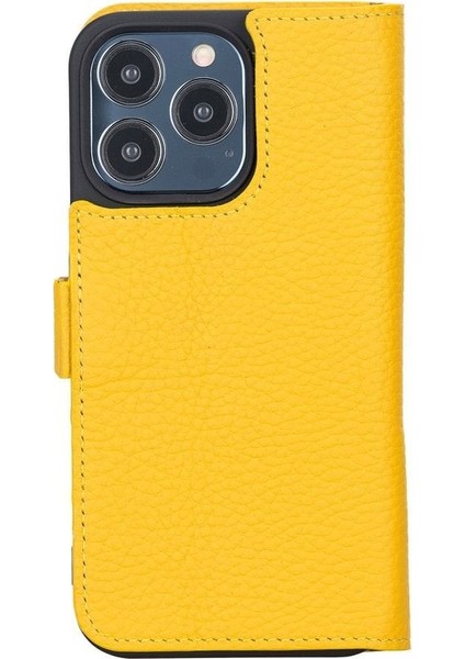 Mulvxurg URG02 Apple Iphone 13 Pro Uyumlu Deri Cüzdanlı Kılıf Limon Sarı (Mulvix) modelleri