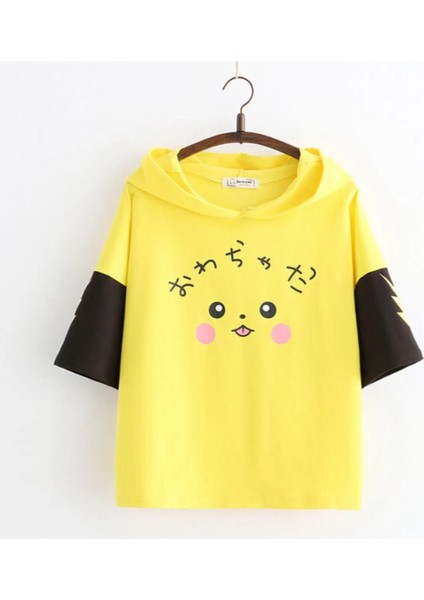 Pikachu Model Baskılı Overize Kız -Erkek Unisex Çocuk T-Shirt fiyatları
