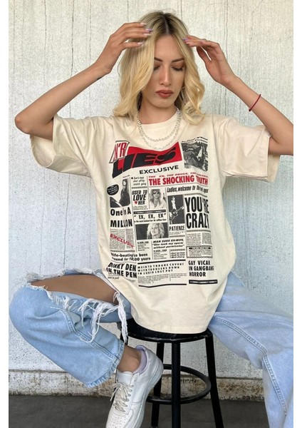 Lies Exclusive Ön ve Arka Baskılı Oversize T-Shirt