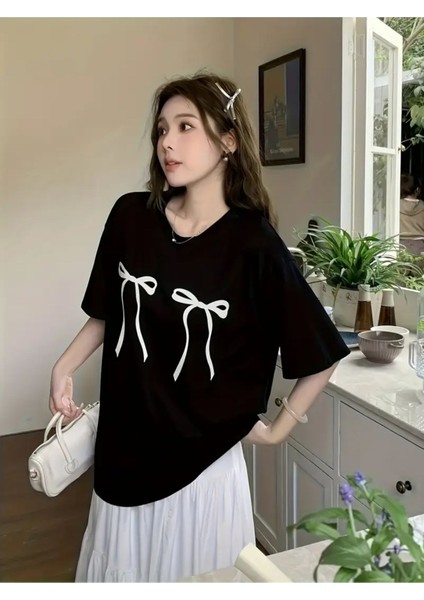 Çift Kurdele Baskılı Bisiklet Yaka Tshirt modelleri