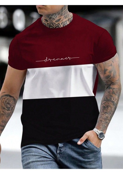 Unisex Büyük Beden Dreams Baskılı 3 Renk Oversize T-Shirt