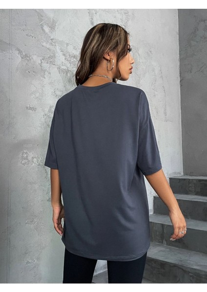 U.s.a Kadın New York Baskılı Oversize T-Shirt fiyatları