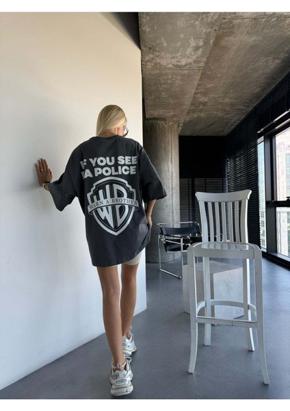 Unisex Warn'a Brother Baskılı Oversize %100 Pamuk T-Shirt fiyatları