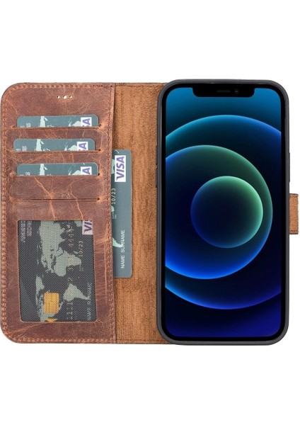 Mulvxurg URG02 Apple Iphone 13 Pro Max Uyumlu Deri Cüzdanlı Kılıf G2 Kahverengi (Mulvix) fiyatları