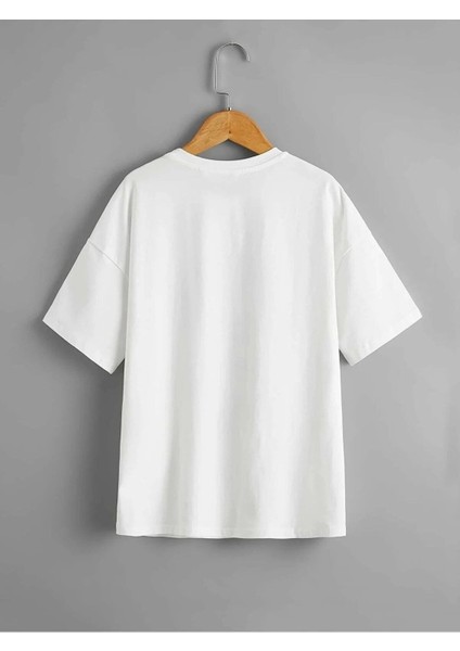 Oversize Beyaz Ejder Baskılı Çocuk T-Shirt fiyatları