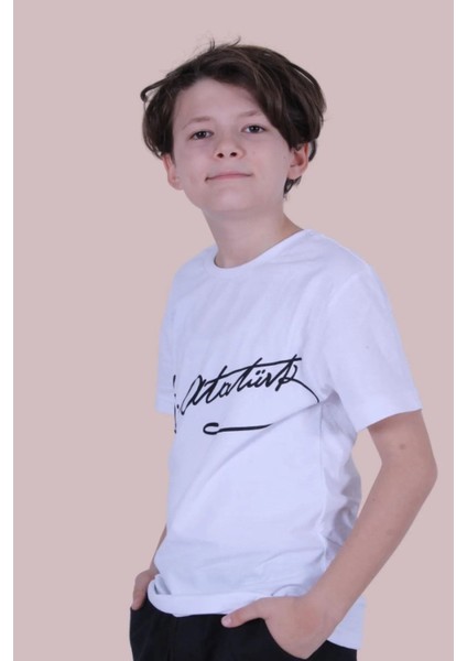 Kids Atatürk Imzası Baskılı Çocuk T-Shirt fiyatları