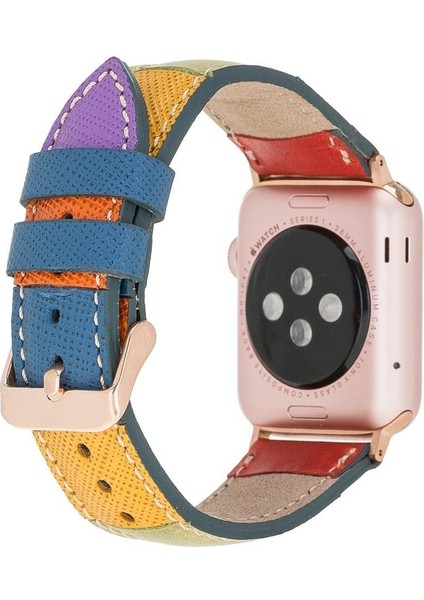 Mulvxurg URG02 Apple Watch Uyumlu Deri Kordon 42-44-45MM Gökkuşağı (Mulvix) fiyatları