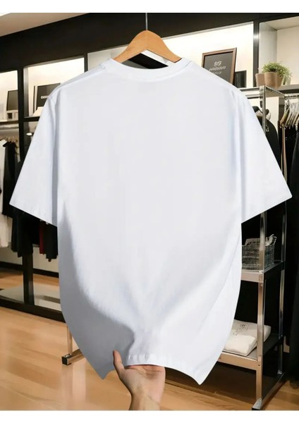Unisex Büyük Beden Baskılı Oversize %100 Pamuk T-Shirt fiyatları