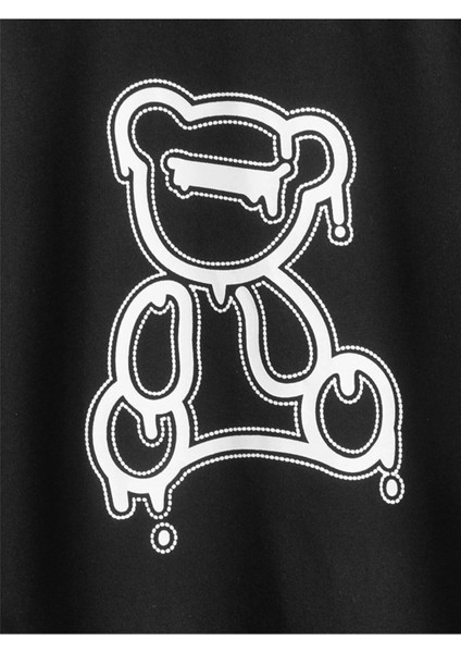 Kids Çocuk Için Neon Ayıcık Baskılı Oversize Unisex Çocuk T-Shirt fiyatları