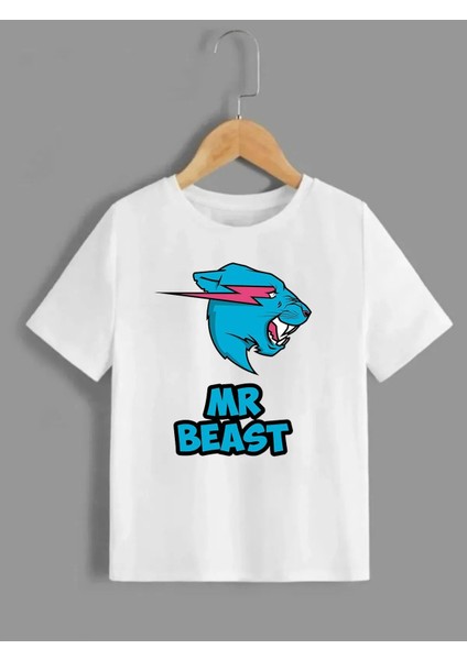 Çocuk Mr Beast Baskılı Kısa Kol %100 Pamuk T-Shirt