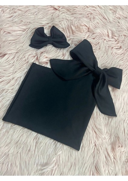 Kız Çocuk Fiyonk Detaylı Tek Omuz Crop Bluz modelleri