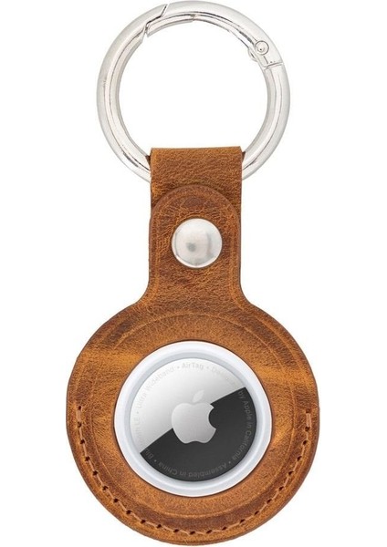 Mulvxurg URG02 Apple Airtag Uyumlu Deri Anahtarlık, G19 Taba (Mulvix)