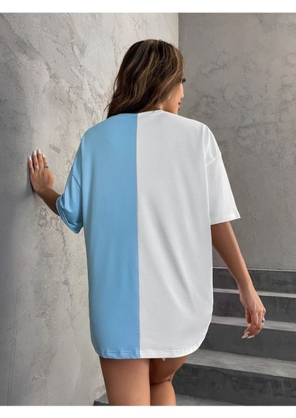 Çift Renk Kelebek Yourself Baskılı Oversize T-Shirt fiyatları
