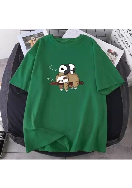 Kids Panda Koala Baskılı Oversize Çocuk T-Shirt