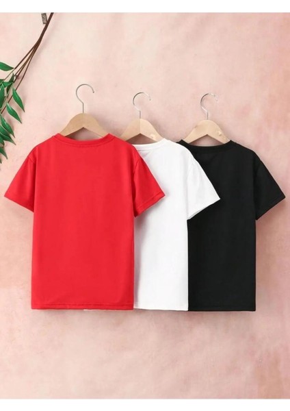 Çocuk Baskılı 3'lü Set Pamuklu Oversize T-Shirt fiyatları