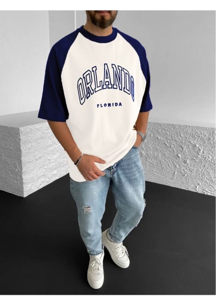 Unisex Orlando Florida Baskılı Oversize T-Shirt