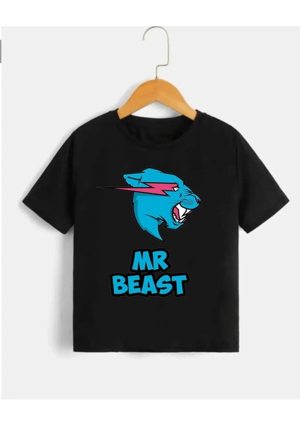 Çocuk Mr Beast Baskılı Kısa Kol %100 Pamuk T-Shirt