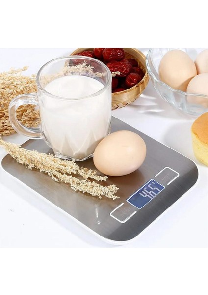 Paslanmaz Çelik Dijital Mutfak Terazisi LCD Ekran 5 Birim Dönüşüm modelleri