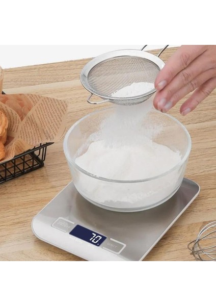 Paslanmaz Çelik Dijital Mutfak Terazisi LCD Ekran 5 Birim Dönüşüm fırsatları