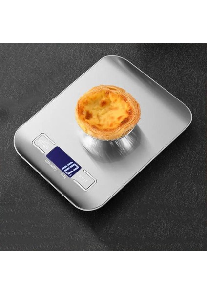 Paslanmaz Çelik Dijital Mutfak Terazisi LCD Ekran 5 Birim Dönüşüm indirimleri