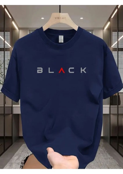 Unisex Black Baskılı Oversize T-Shirt