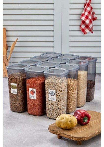 Kapaklı 12'li Gri Saklama Kabı Seti, 1750 Ml, Dayanıklı ve Şık Tasarım fiyatları