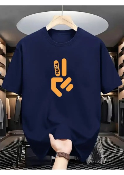 Unisex Peace Baskılı Oversize T-Shirt
