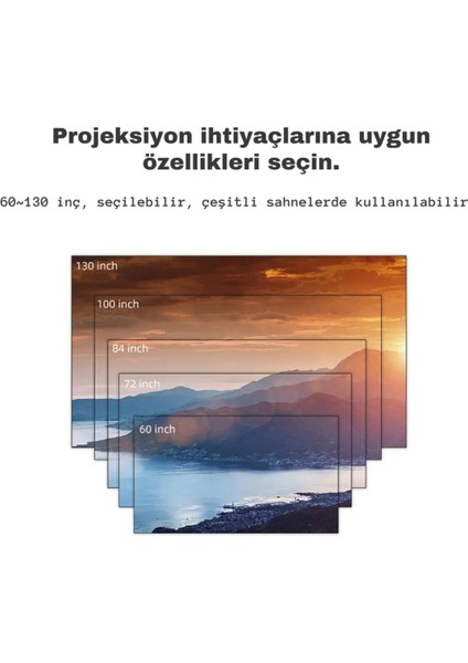 Beyaz 72 Inç Yansımalı Projeksiyon Perdesi, Ev, Iş, Okul Kullanımına Uygun fiyatları