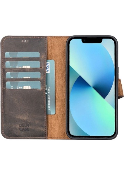 Mulvxurg URG02 Apple Iphone 13 Pro Uyumlu Deri Cüzdanlı Kılıf Acı Kahve (Mulvix) fırsatları
