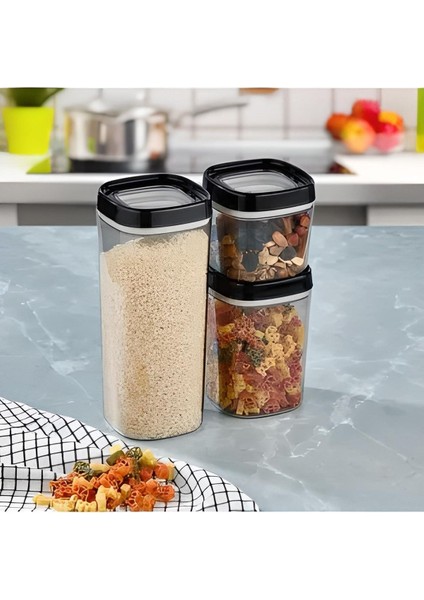 12 Parça Saklama Kabı Seti, Siyah, Çeşitli Boyutlar, Pratik ve Şık Organizatör modelleri