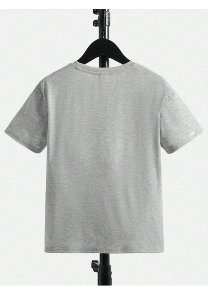 Sahil Kenarı(Beach) Baskılı Oversize Bisiklet Yaka Pamuklu Çocuk T-Shirt fiyatları