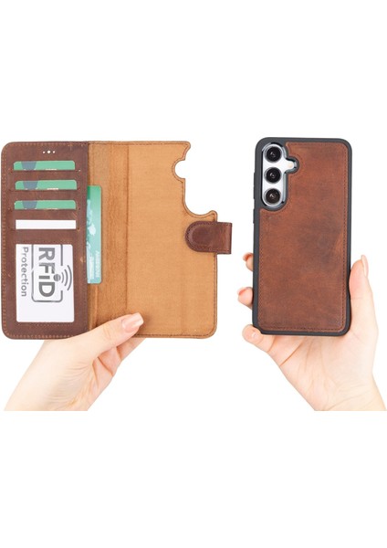 Mulvxurg URG02 Galaxy S24 Uyumlu, Deri Cüzdanlı Kılıf, Antik Kahve (Mulvix) fiyatları