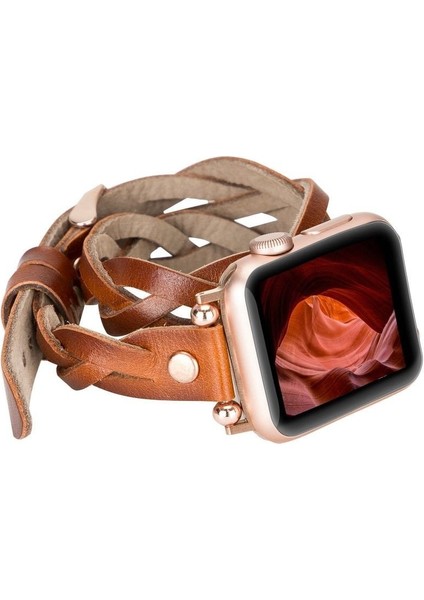 Mulvxurg URG02 Apple Watch Uyumlu Deri Kordon 38-40-41MM Dt Rt RST2EF (Mulvix)