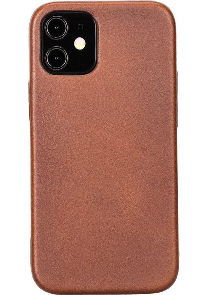 Mulvxurg URG02 Apple Iphone 12 Mini Uyumlu Deri Arka Kapak Rock RST2EF Taba (Mulvix)