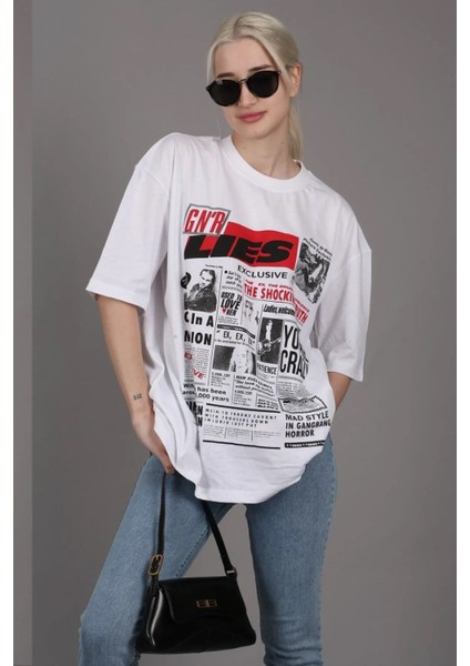 Lies Exclusive Ön ve Arka Baskılı Oversize T-Shirt fiyatları