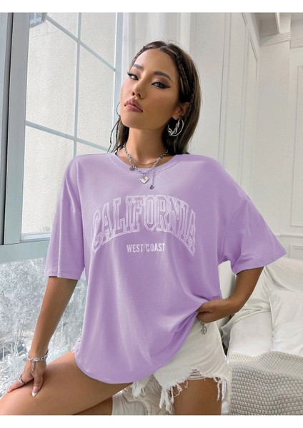 Büyük Beden Özel Tasarım California West Coast Baskılı 2023 Yaz Sezonu Oversize T-Shirt indirimleri